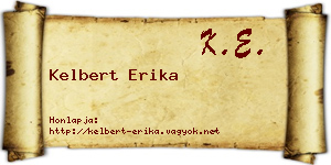 Kelbert Erika névjegykártya